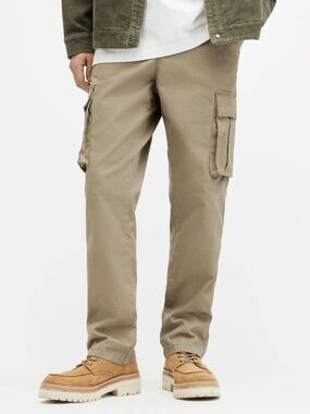 NWT All Saints Lewes Slim Fit Cargo Pants Faded Khaki Green Size 36